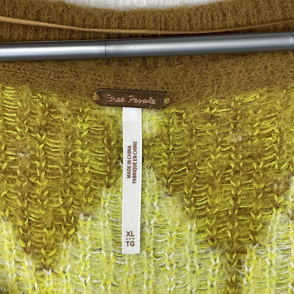 Free People XL Through The Motions Argyle Vest in Tiger Eye Combo Viscose Blend - Picture 2 of 8